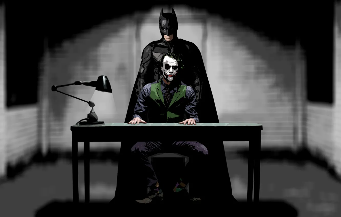 Фото обои стол, джокер, фильм, бэтмен, темный рыцарь, комикс, Joker
