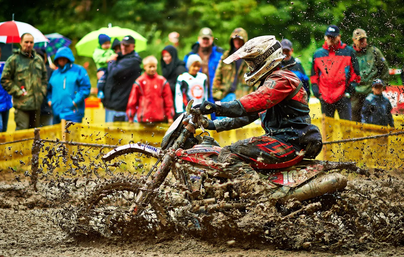 Фото обои гонка, спорт, грязь, мотоцикл