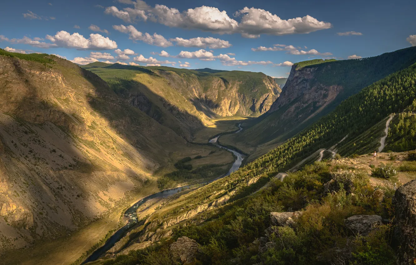 Фото обои перевал Кату-Ярык, Республика Алтай, Долина Чулышмана