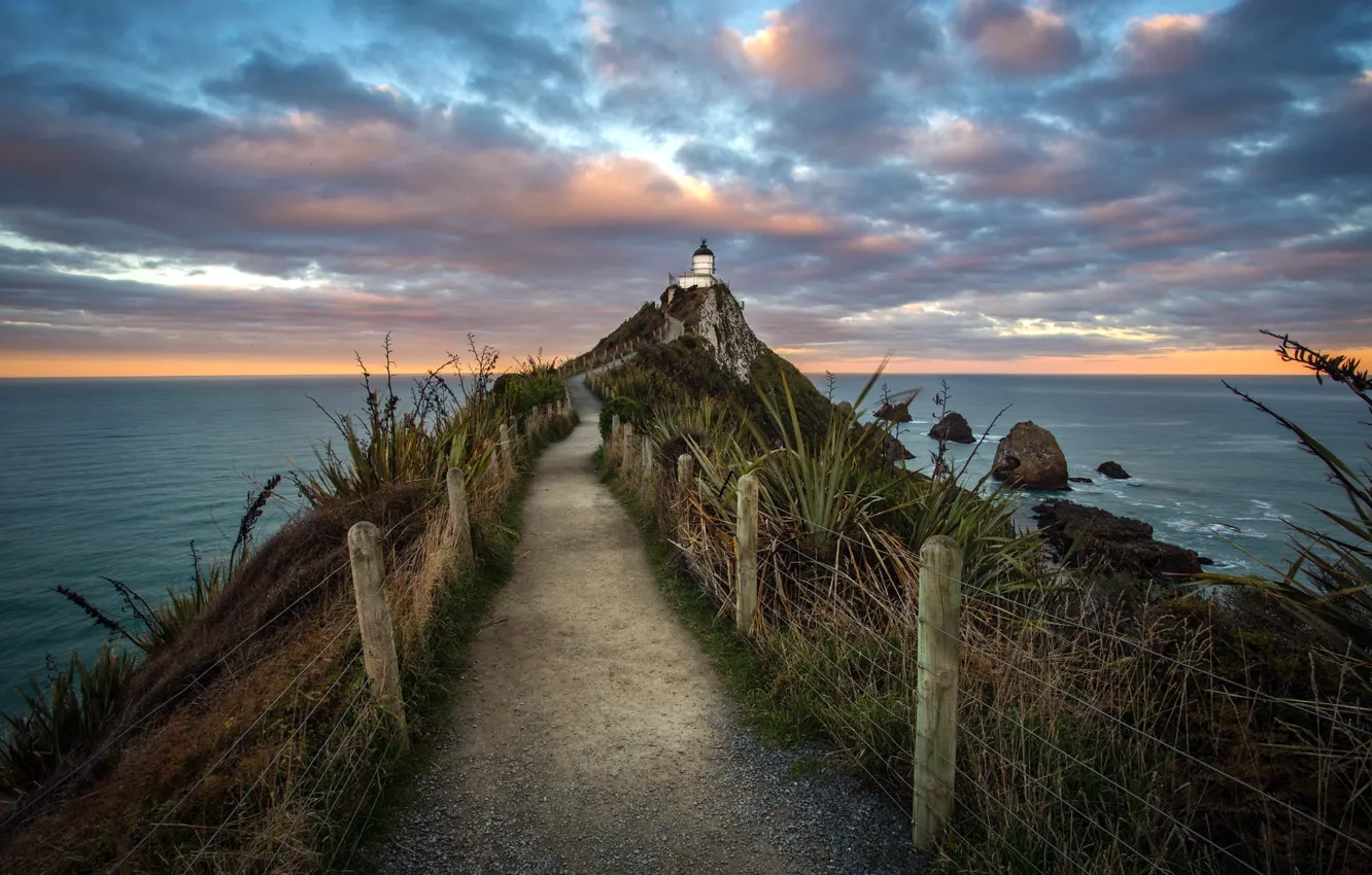 Фото обои New Zealand, South Island, East Coast, Nugget Point Lighthouse