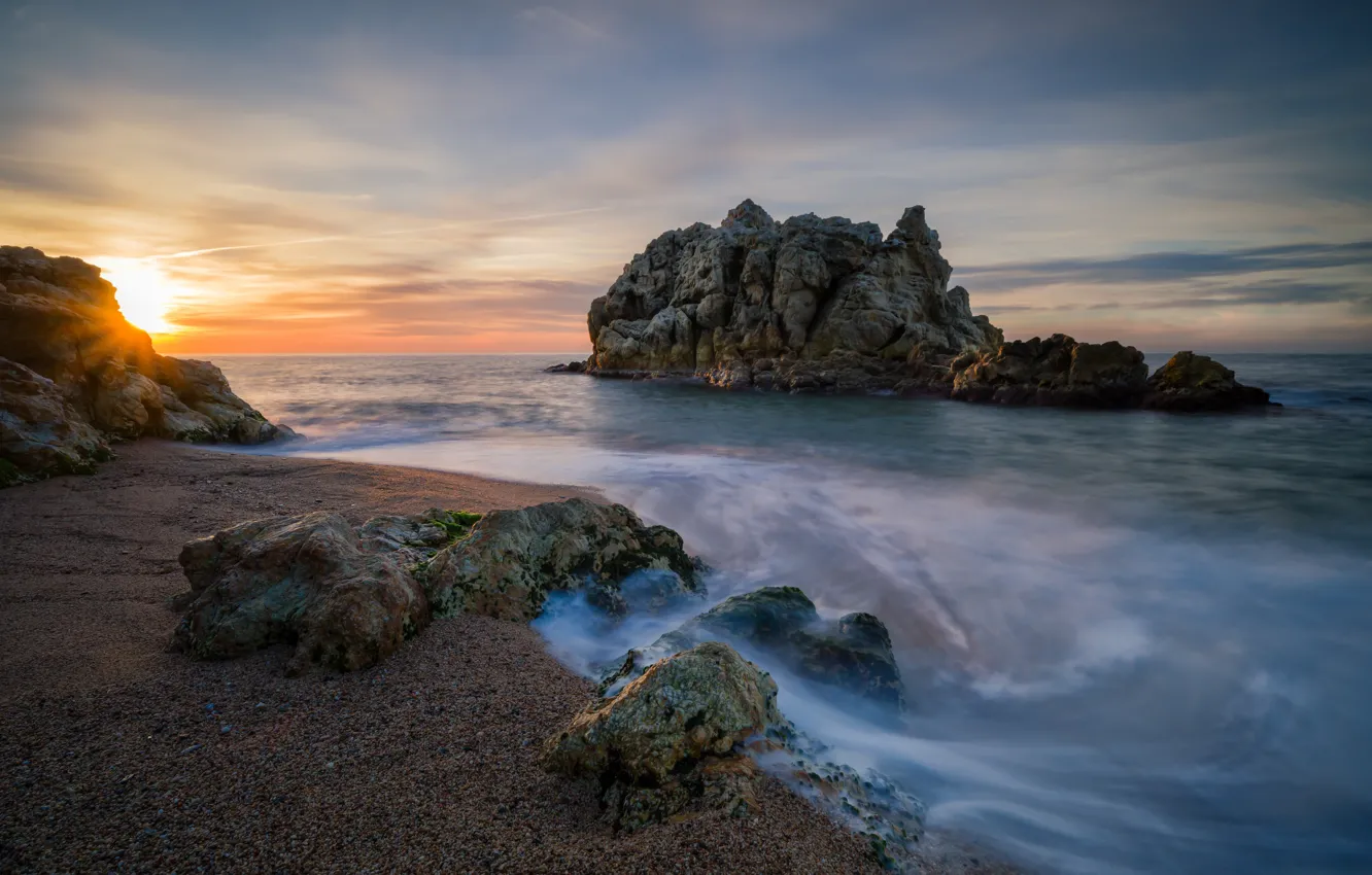 Фото обои скалы, побережье, Испания, Roca Grossa