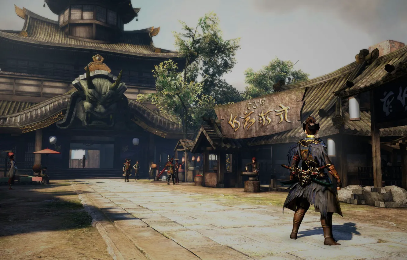 Фото обои game, fighter, armor, man, japanese, kanji, Toukiden 2, Toukiden