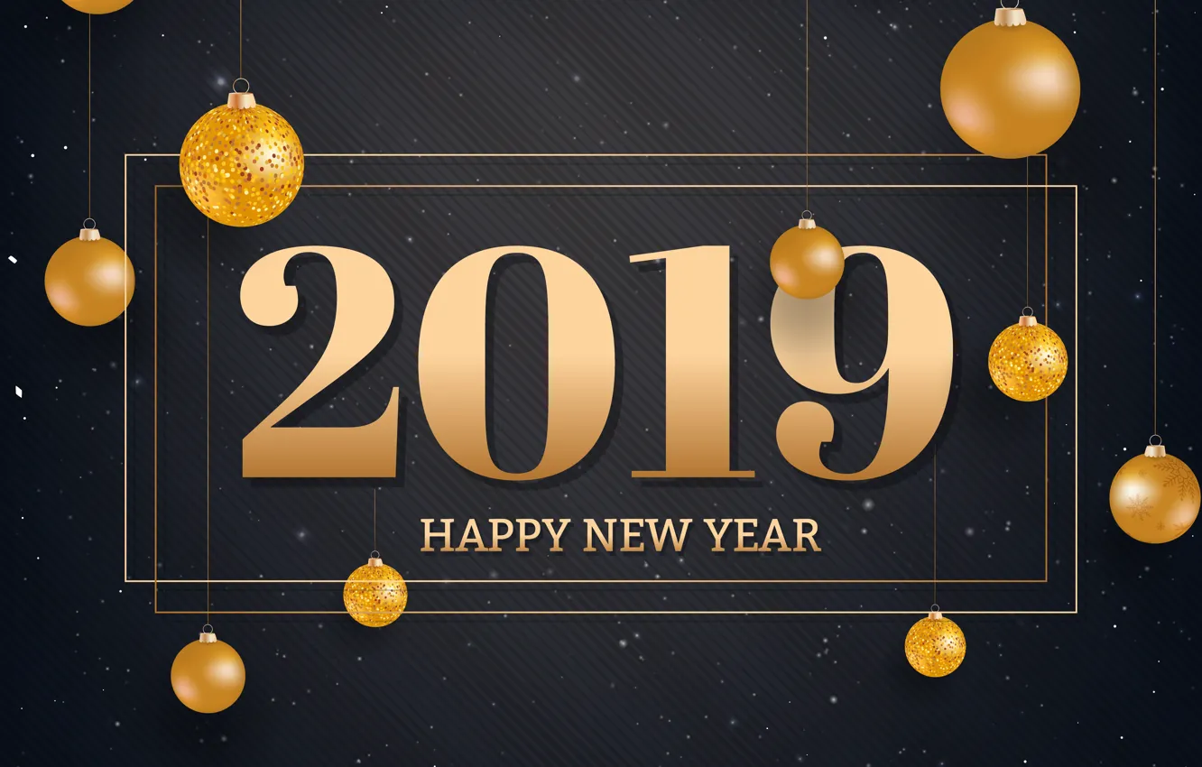 Фото обои фон, золото, Новый Год, цифры, golden, New Year, Happy, 2019