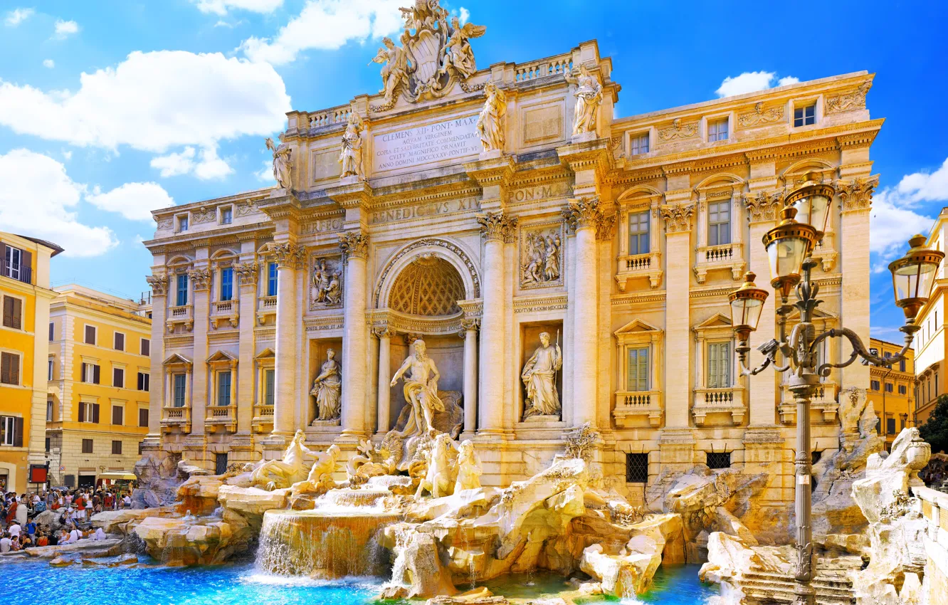 Фото обои город, италия, italy, rome, рим, фонтан треви, fontana di trevi