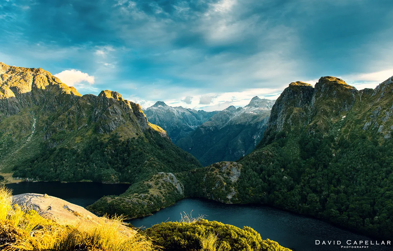 Фото обои пейзаж, горы, природа, река, New Zealand, David Capellari