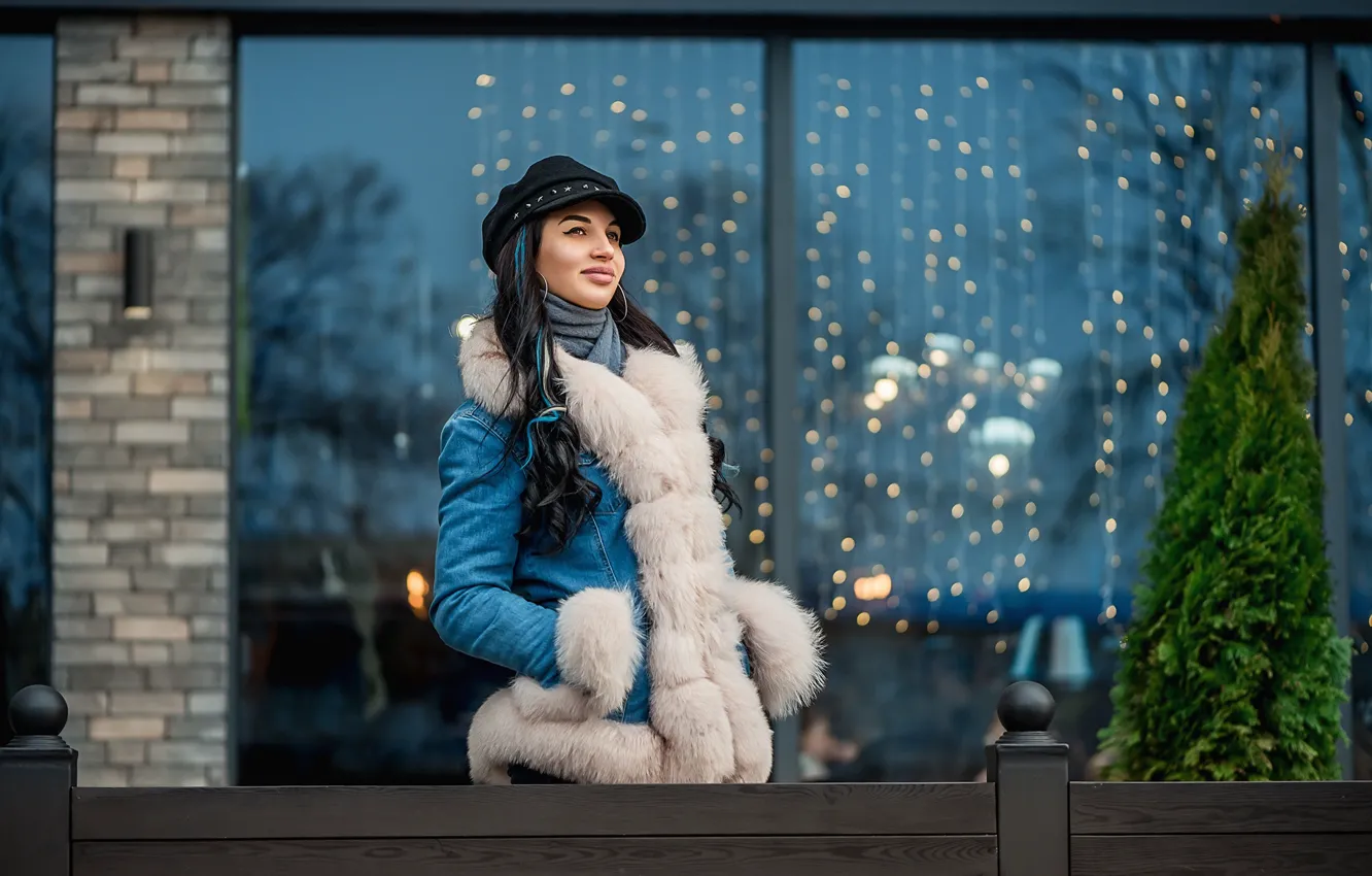 Фото обои winter, model, pretty, brunette, Георгий Дьяков