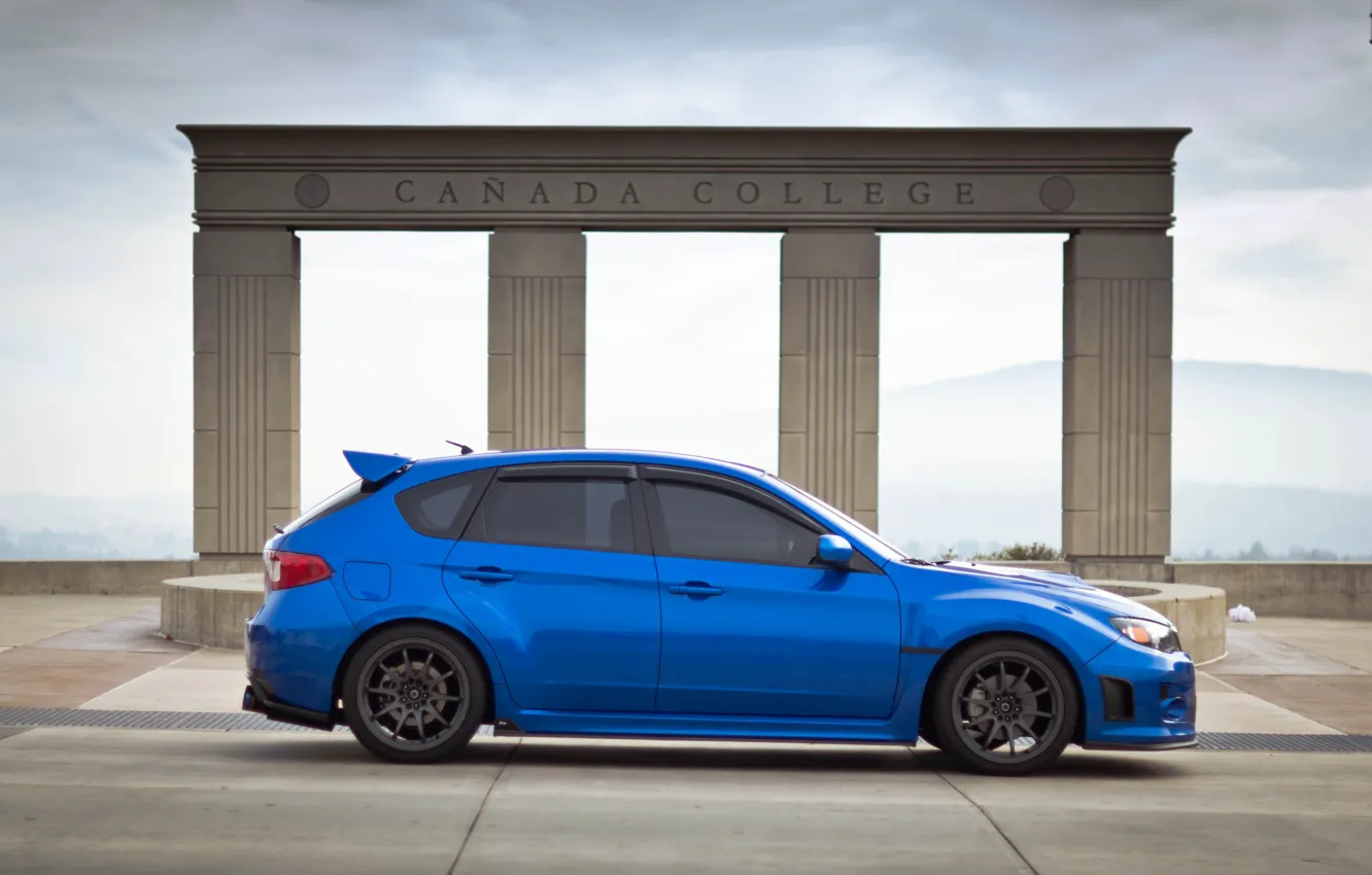 Фото обои Subaru, Impreza, профиль, blue, субару, импреза