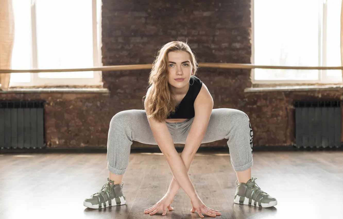 Фото обои woman, young, exercise, clothing, fitness, doing