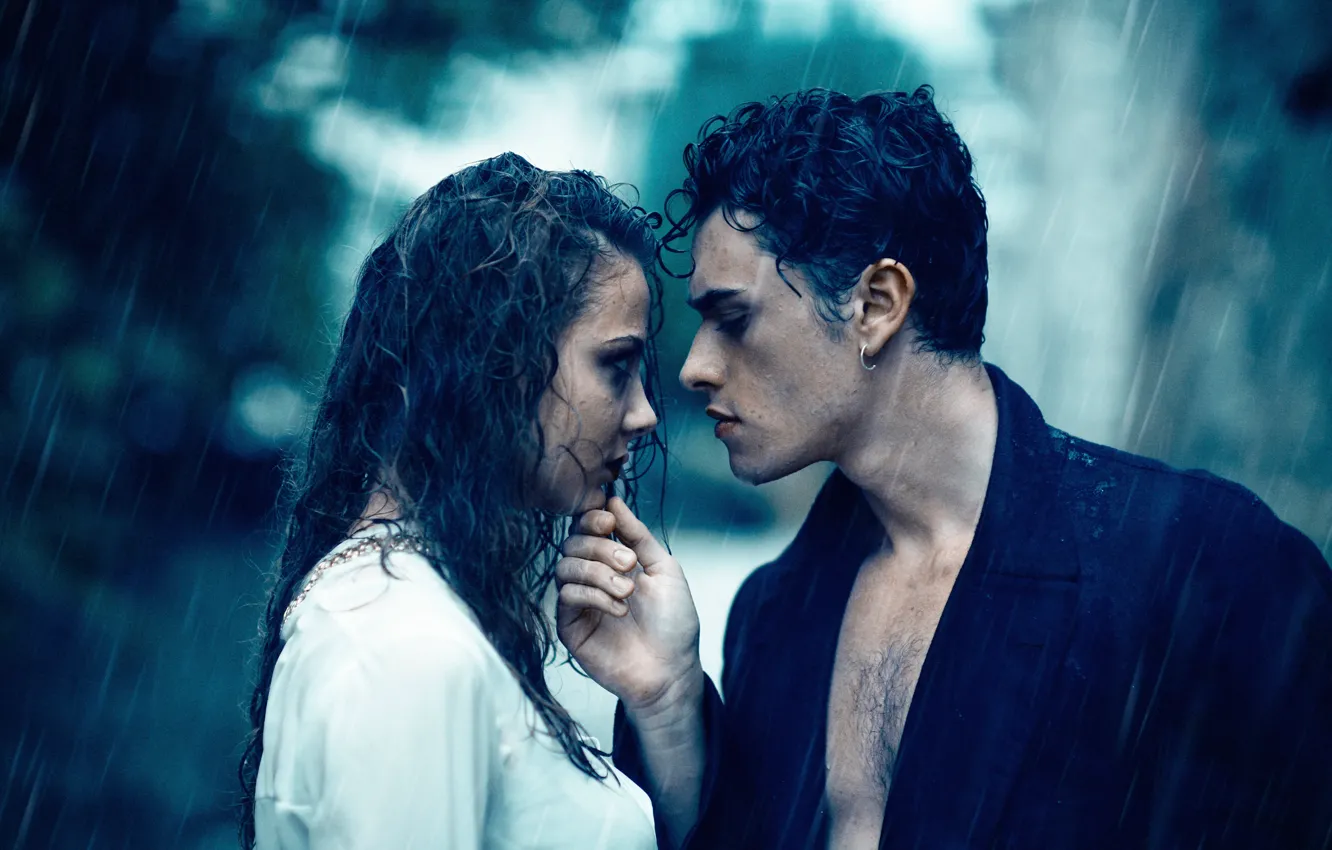 Фото обои девушка, любовь, дождь, пара, парень, мокрые, Alessandro Di Cicco