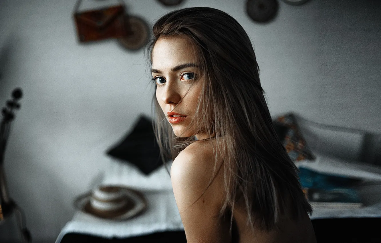 Фото обои взгляд, девушка, фото, губы, Andrey Ermishin, Андрей Ермишин