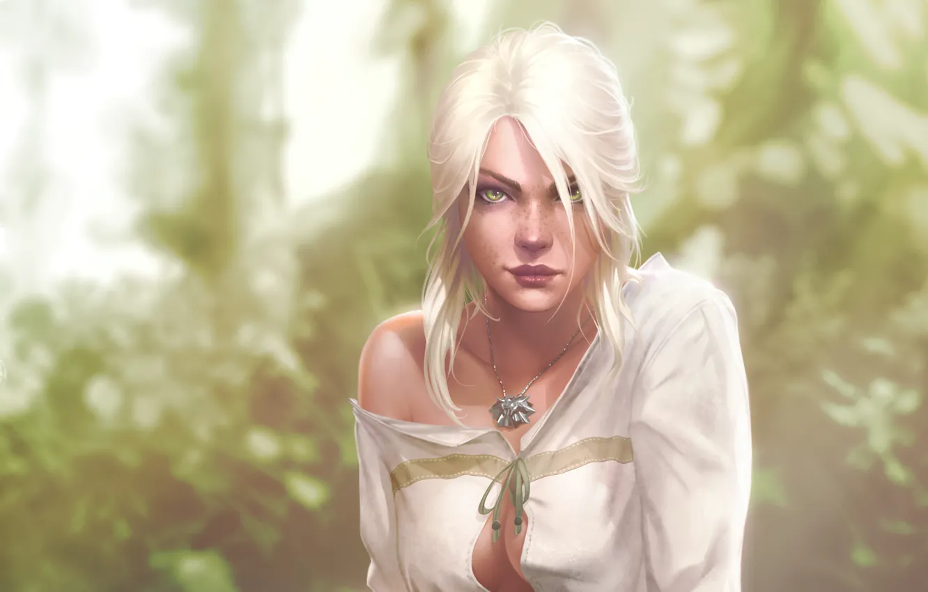 Фото обои girl, character, art, artwork, The Witcher 3, Ciri, paintig art, Krysdecker