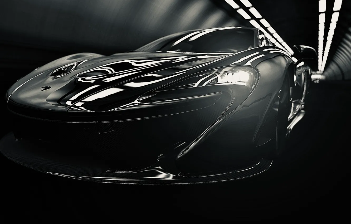 Фото обои McLaren, HDR, Lights, Game, McLaren P1, Tunnel, UHD, P1