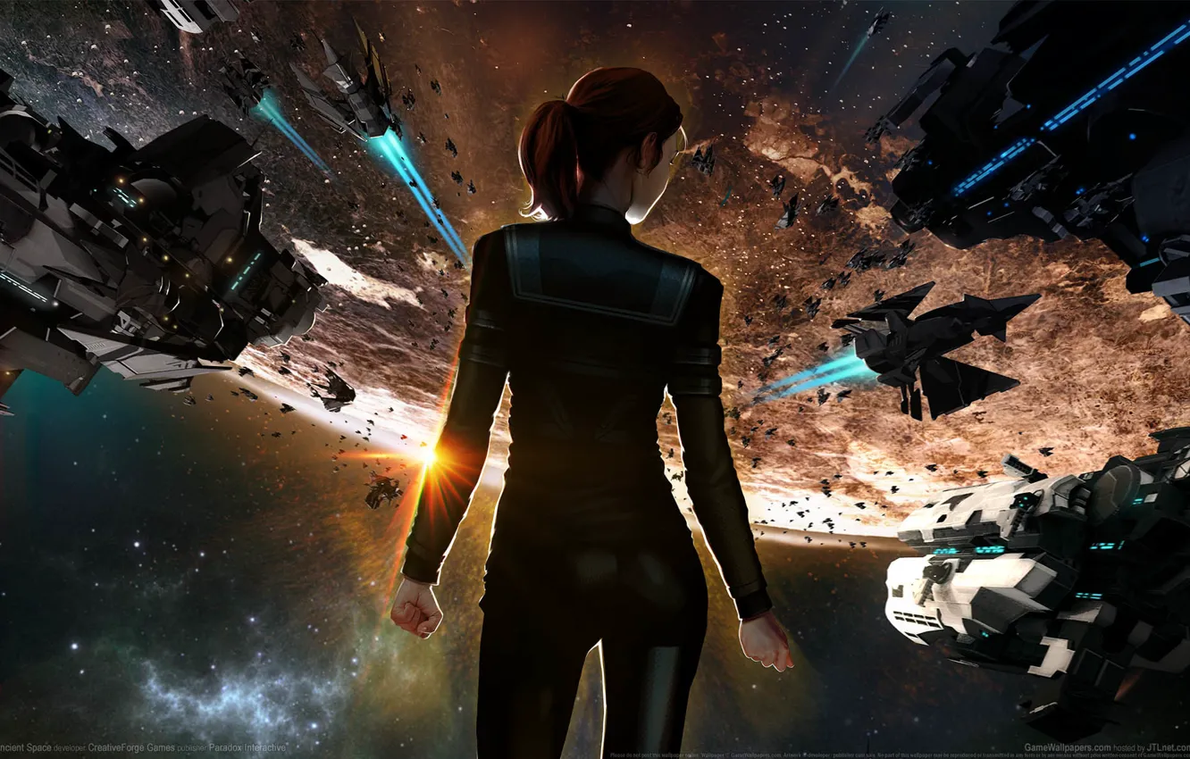 Фото обои девушка, космос, фантастика, планета, space, girl, космические корабли, game wallpapers