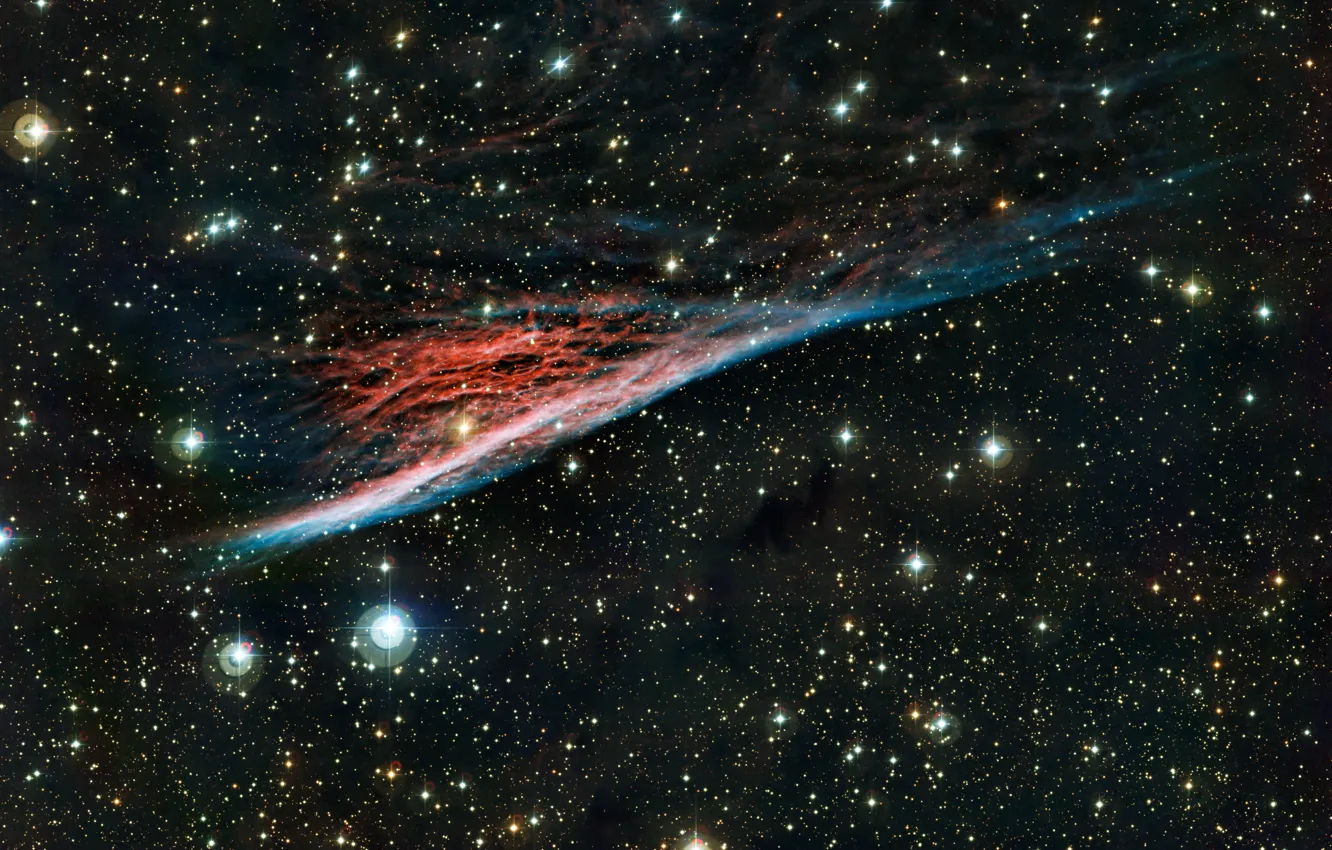 Фото обои звезды, туманность, газ, созвездие Парусов, Карандаш, Pencil Nebula, NGC 2736