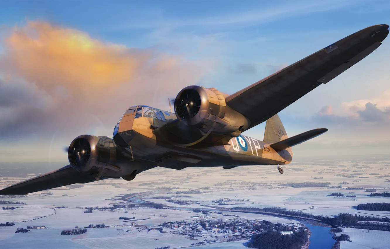 Фото обои легкий, Великобритания, бомбардировщик, Raf, Adam Tooby, Bristol Blenheim Mk.IF