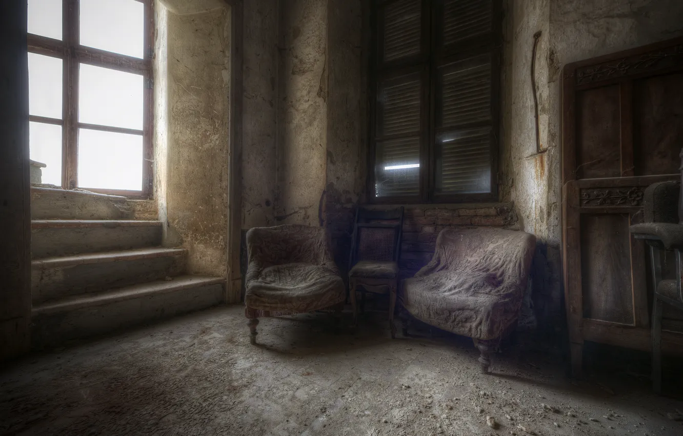 Фото обои комната, кресло, окно