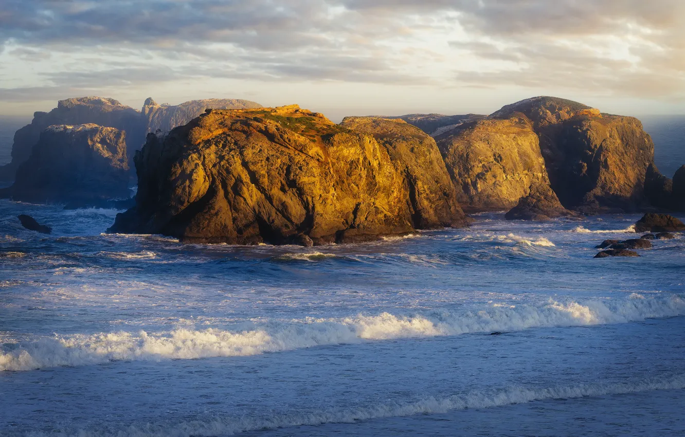 Фото обои Oregon, morning light, Bandon Beach