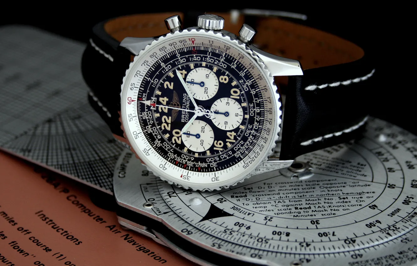 Фото обои aircraft, aviation, Breitling, wristwatch, slide rule