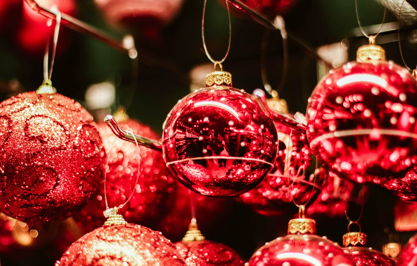 Фото обои шарики, украшения, праздник, новый год, рождество, на елку