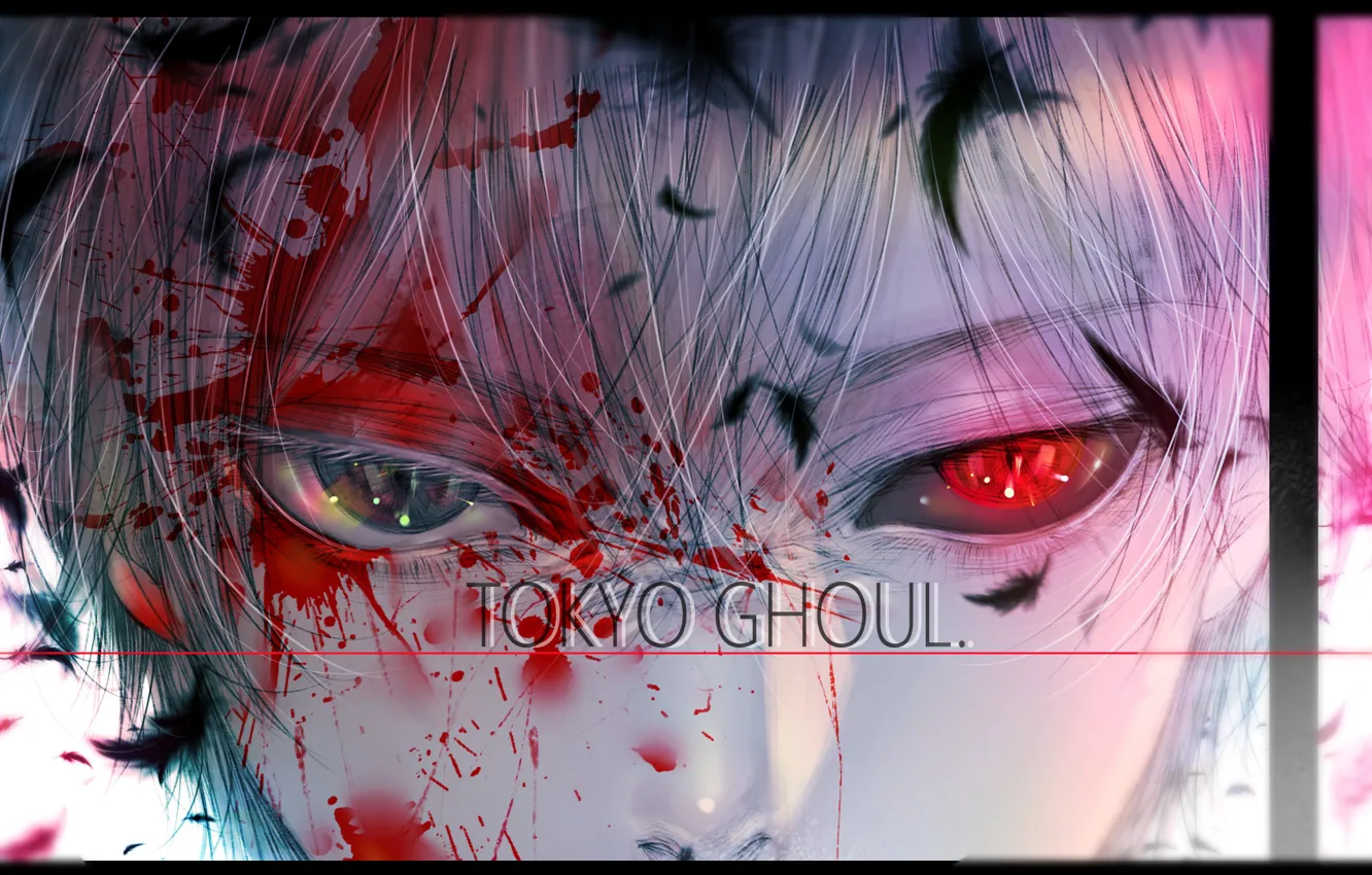 Фото обои кровь, парень, Tokyo Ghoul, Ken Kaneki, by kuroe