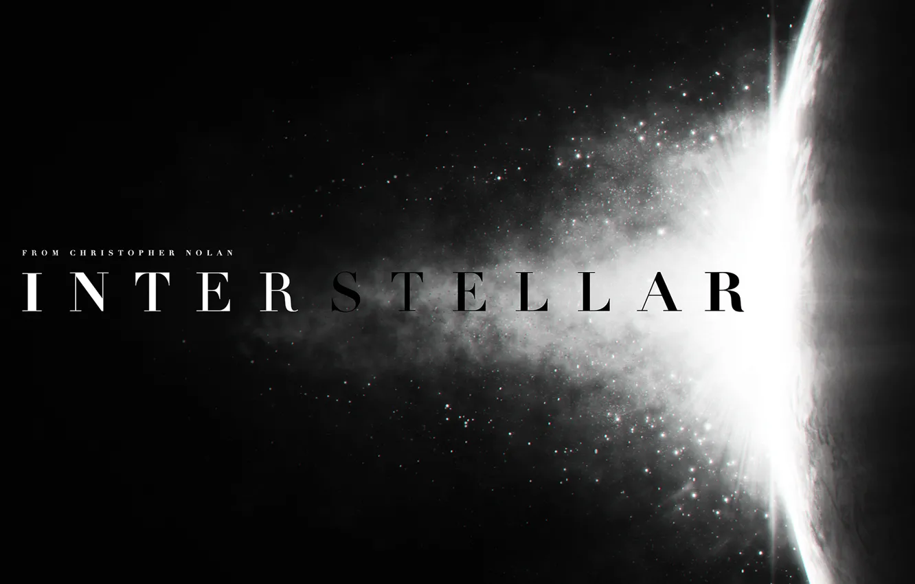 Фото обои космос, свет, вспышка, логотип, logo, Interstellar, Интерстеллар, Christopher Nolan