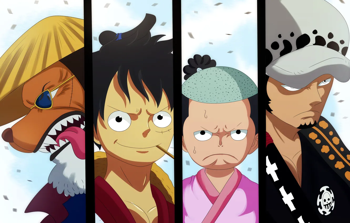 Фото обои One Piece, pirate, war, anime, samurai, hero, asian, manga