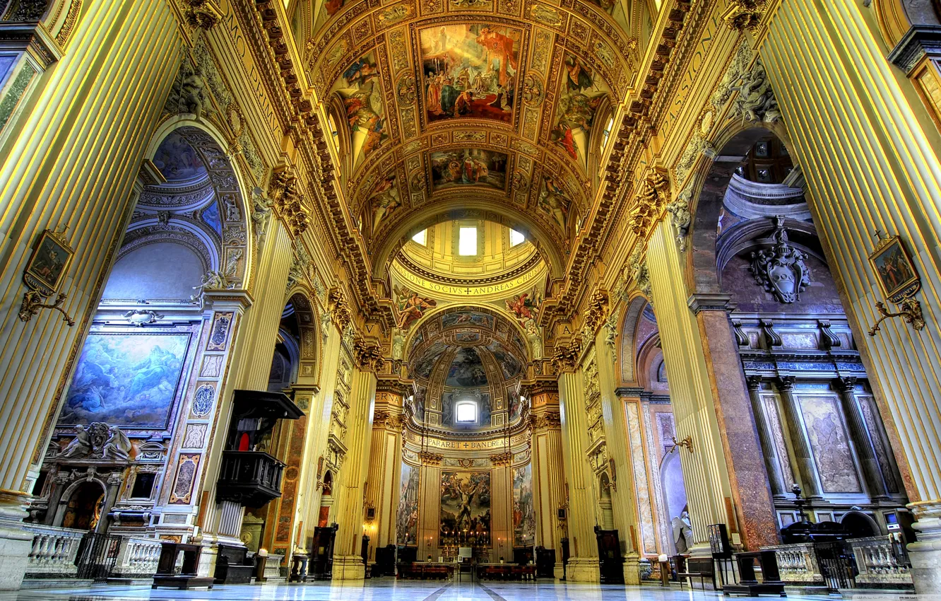 Фото обои собор, арка, фреска, религия, роспись