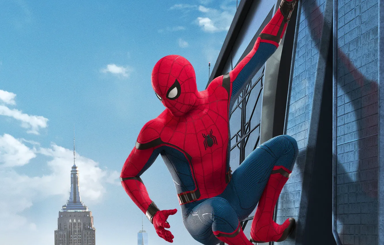 Фото обои Marvel Comics, Movie, Tom Holland, Spider-Man: Homecoming, Человек-паук: Возвращение Домой