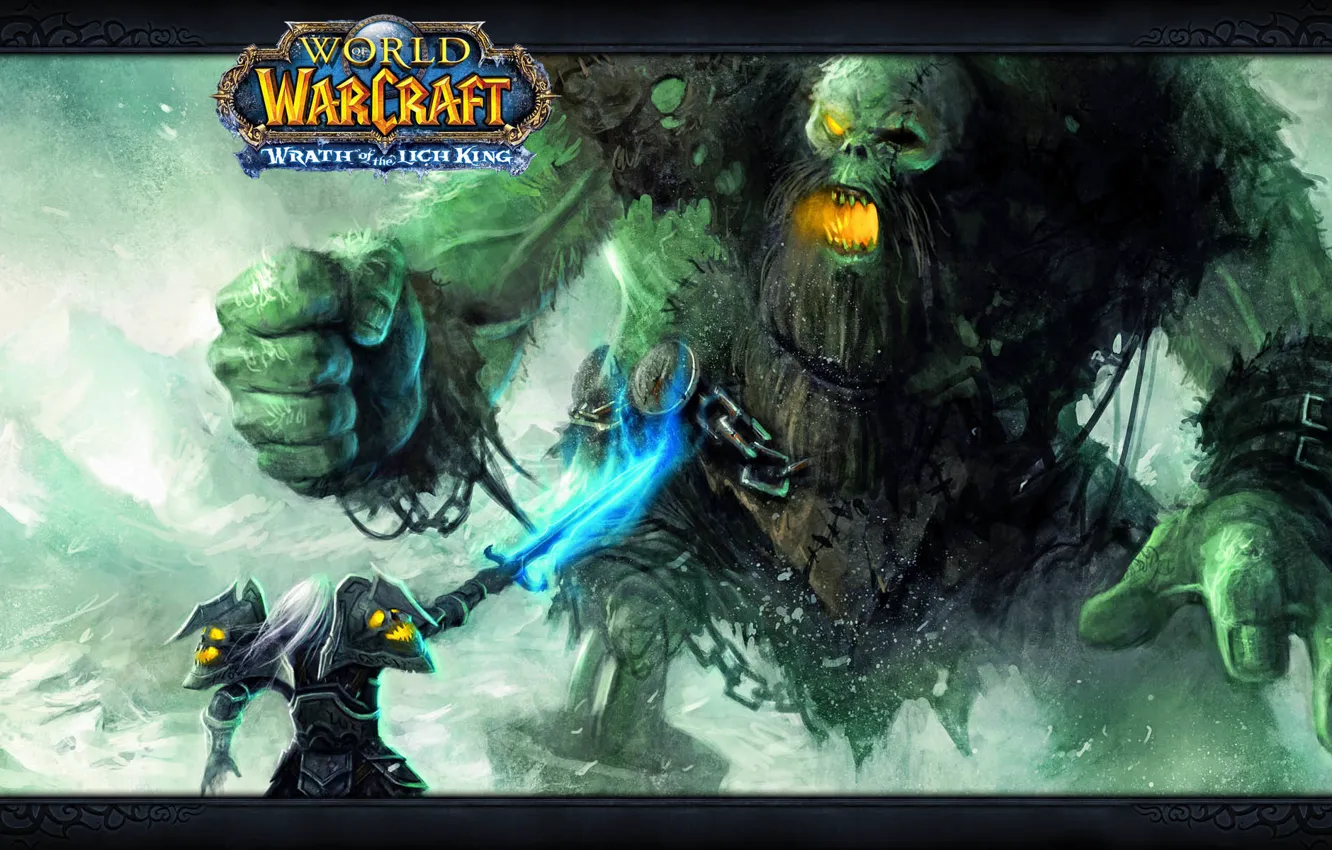 Фото обои World of Warcraft, Death Knight, wow, монстер, рыцарь смерти