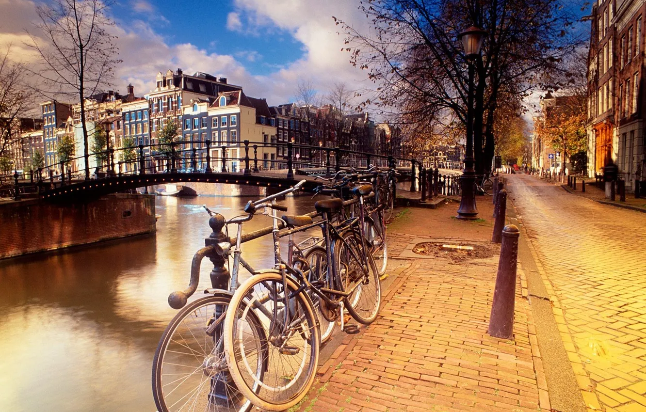 Фото обои Амстердам, Улочка, Велики