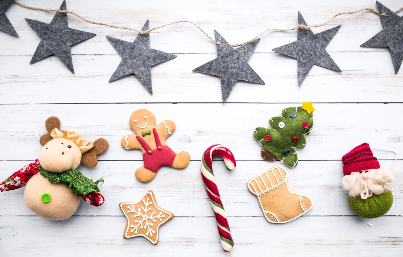 Фото обои печенье, Christmas, декор, игрушки ёлочные, cookies