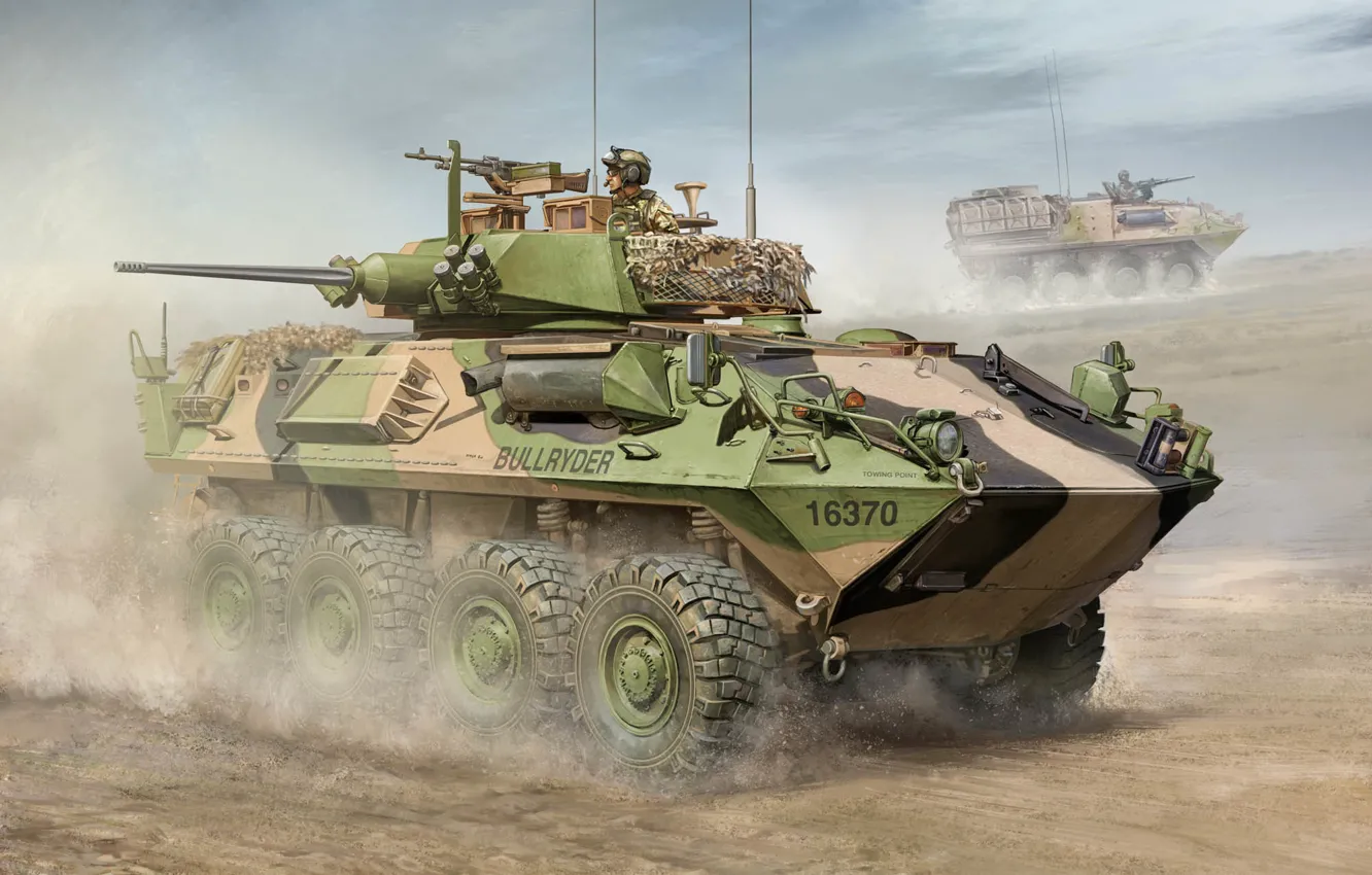 Фото обои war, art, painting, tank, ASLAV-25 Light Armoured Vehicle
