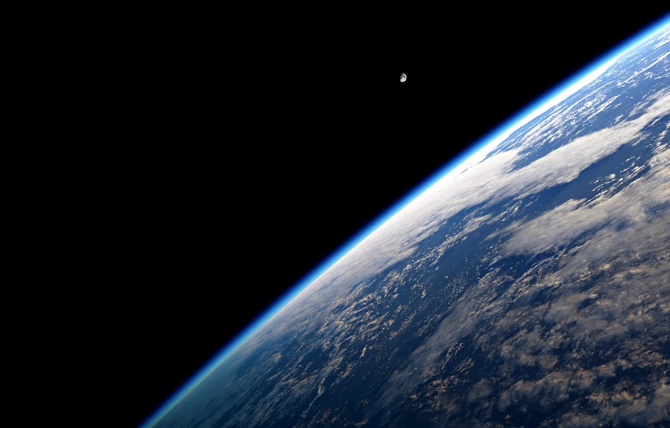 Фото обои космос, Луна, Земля