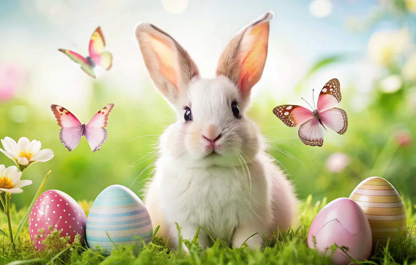 Фото обои цветы, яйца, весна, colorful, Пасха, happy, flowers, spring