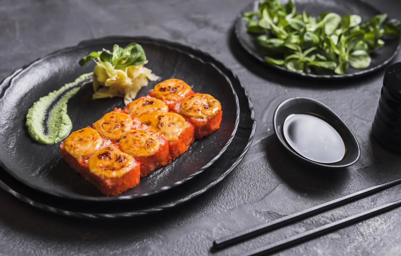 Фото обои asian, wasabi, dish, soy sauce