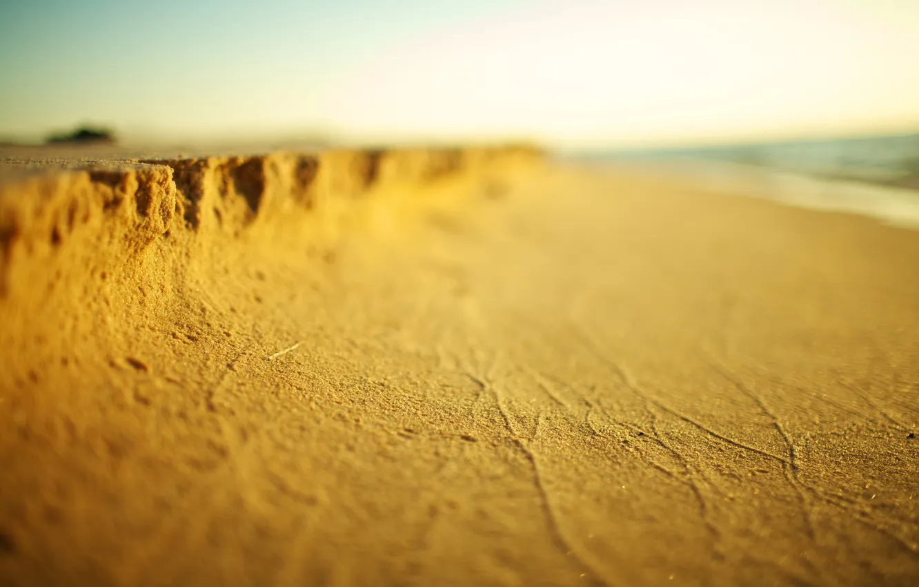 Фото обои песок, макро, природа, золото, пустыня