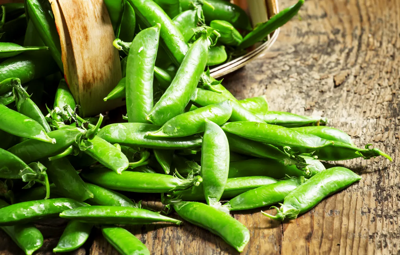 Фото обои крупный план, горох, peas, стручки