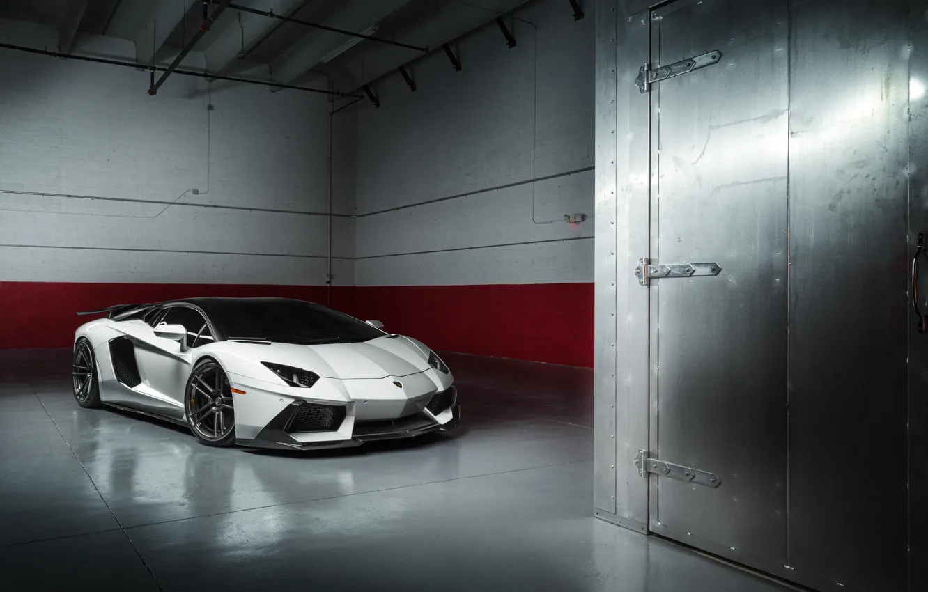 Фото обои Lamborghini, White, LP700-4, Aventador, Supercar, Wheels, ADV.1, PML 1