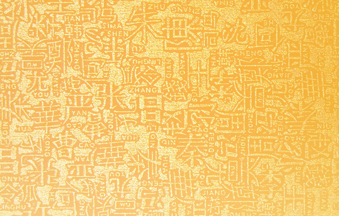 Фото обои фон, золото, текстура, иероглифы