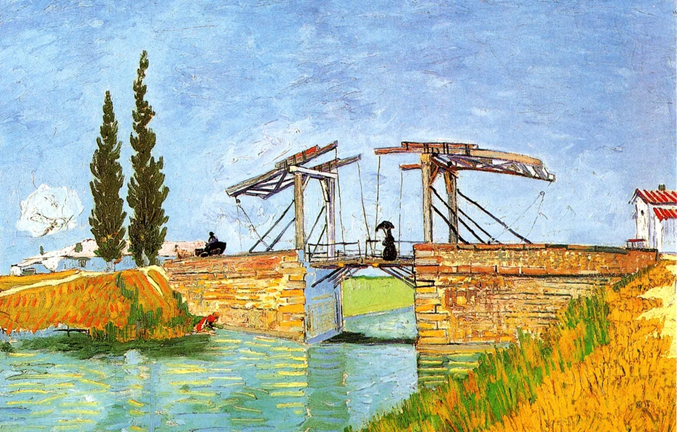Фото обои Vincent van Gogh, Bridge at Arles 2, The Langlois
