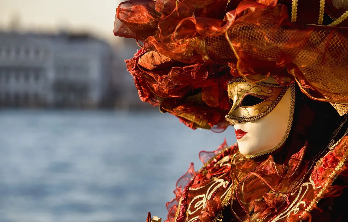 Фото обои маска, Венеция, наряд, карнавал, Venice, Venezia