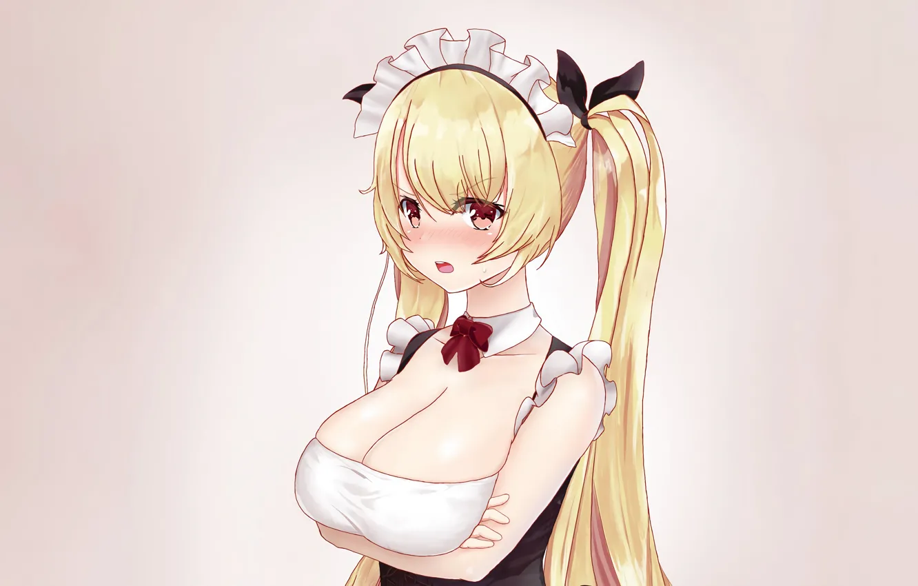 Фото обои girl, Nelson, sexy, cleavage, long hair, dress, boobs, anime