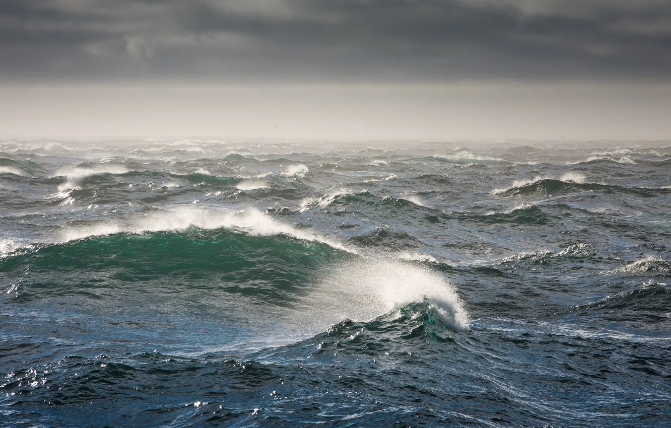 Фото обои волны, шторм, Берингово море, Bering Sea