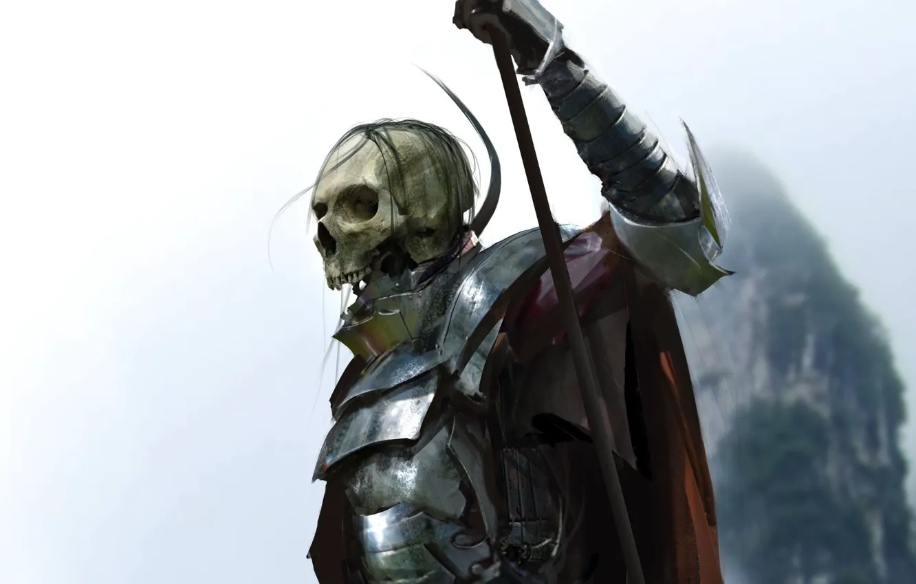 Фото обои skull, armor, dead, warrior, deth