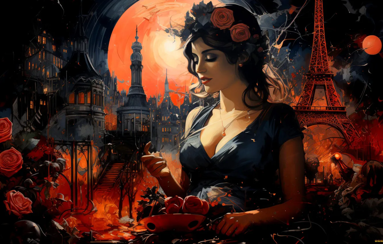 Фото обои girl, woman, art, ai art