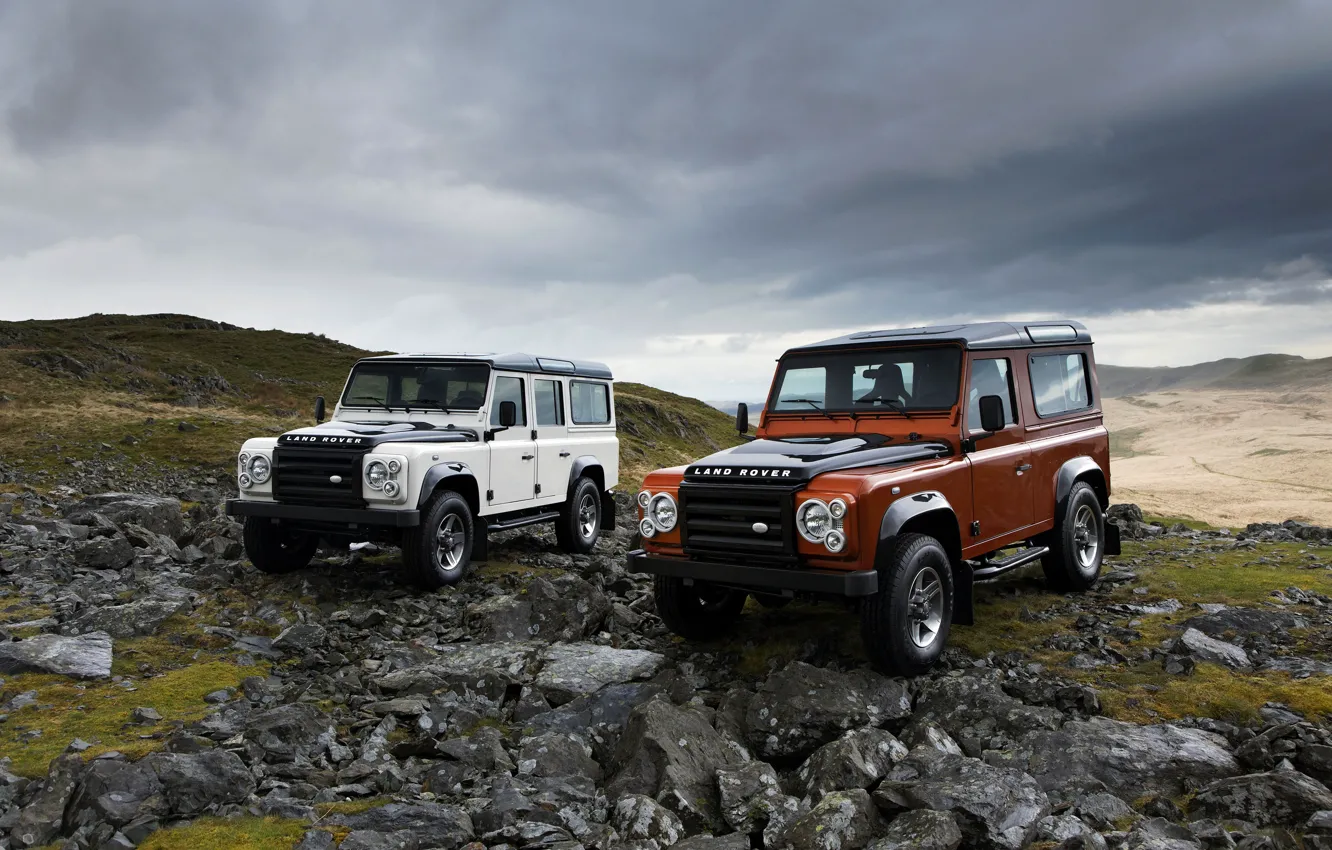 Фото обои холмы, Land Rover, 2009, Defender, Limited Edition
