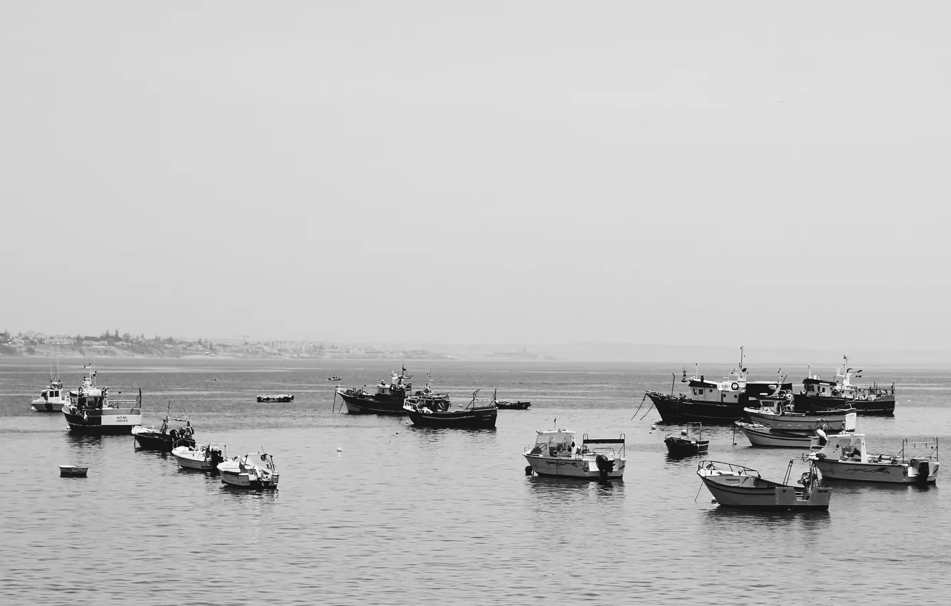 Фото обои boats, bay, fishing boats