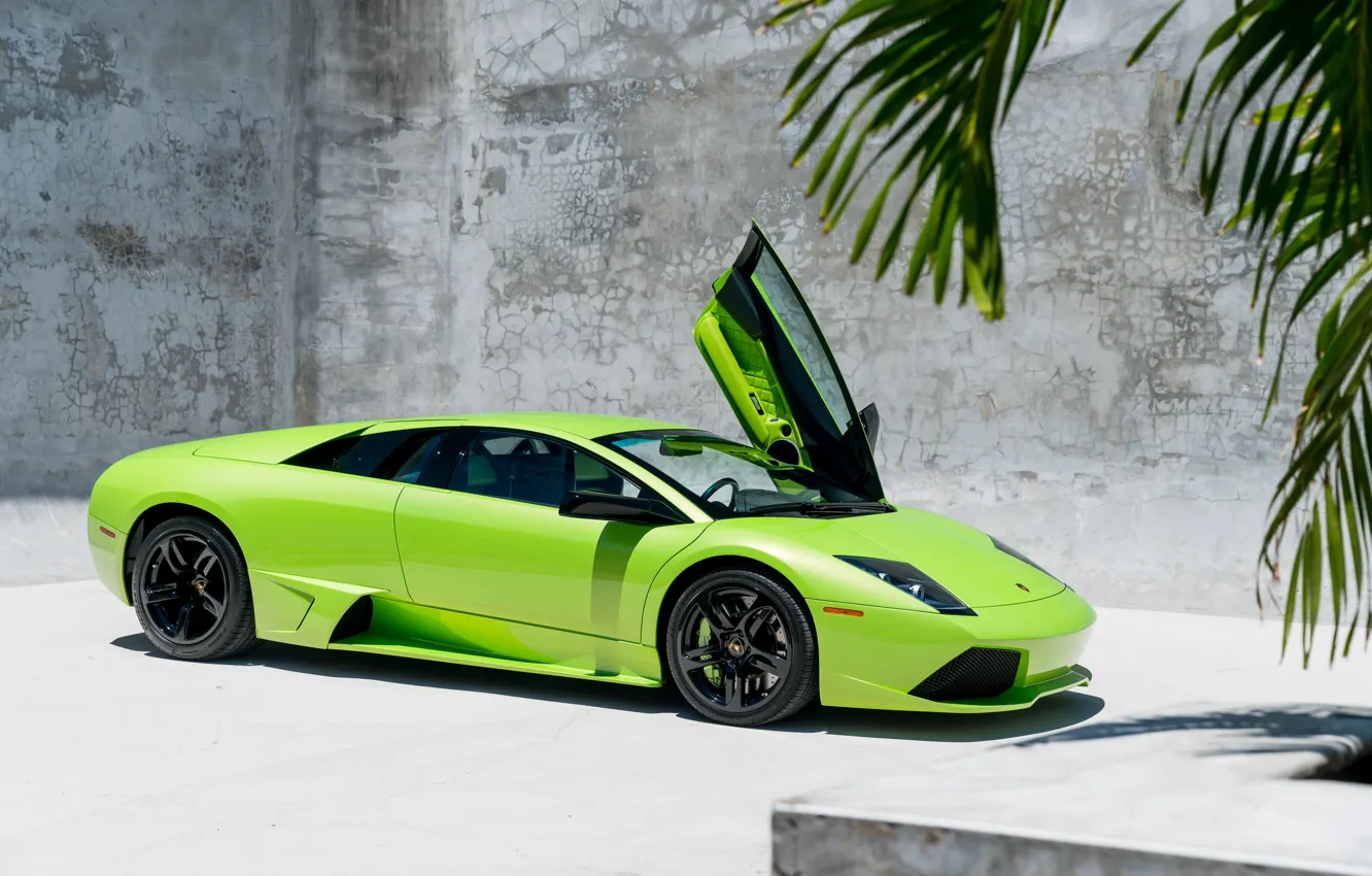 Фото обои green, Lamborghini, Lamborghini Murcielago, Murcielago, lambo door