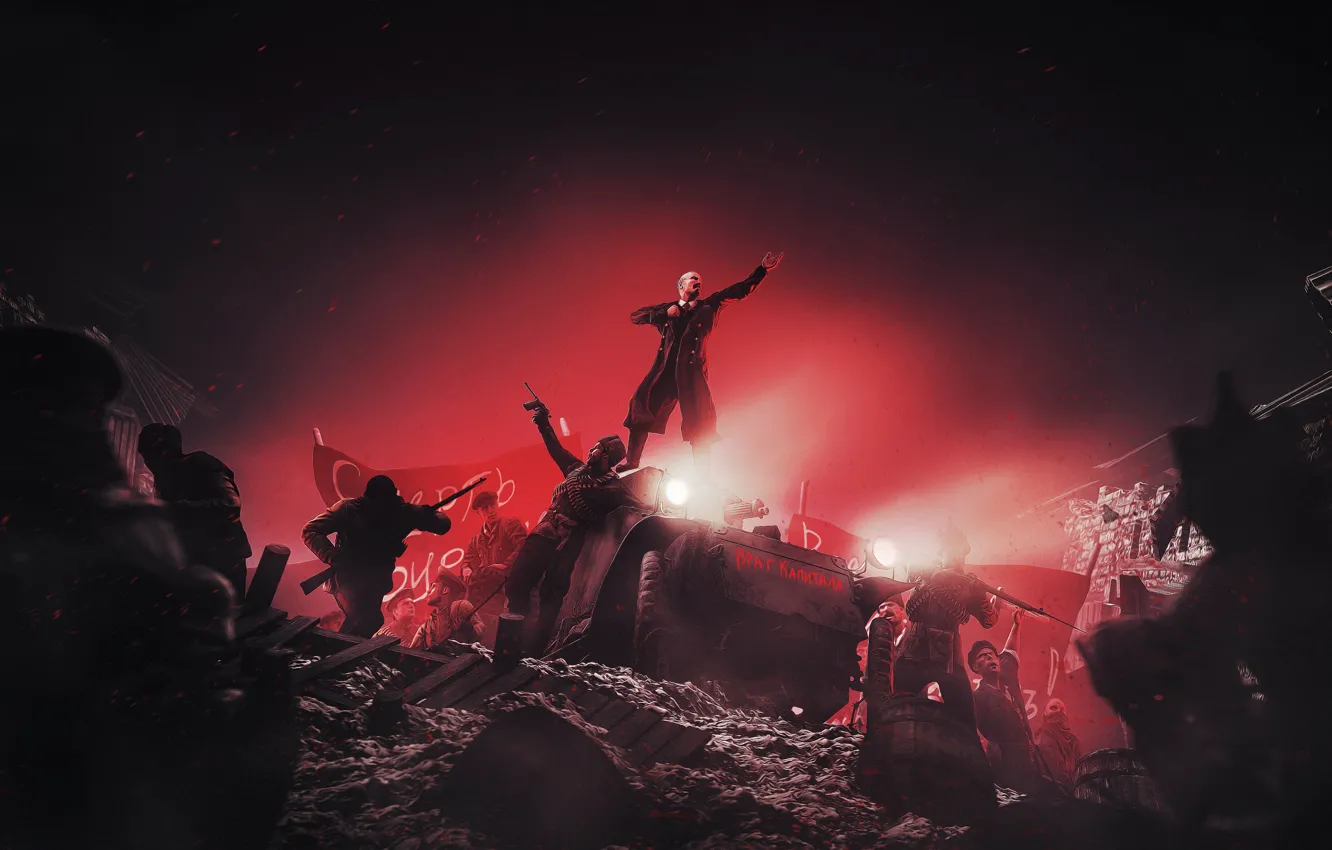 Фото обои Красный, Люди, Красные, Коммунизм, Communism, Ленин, Россия, Russia