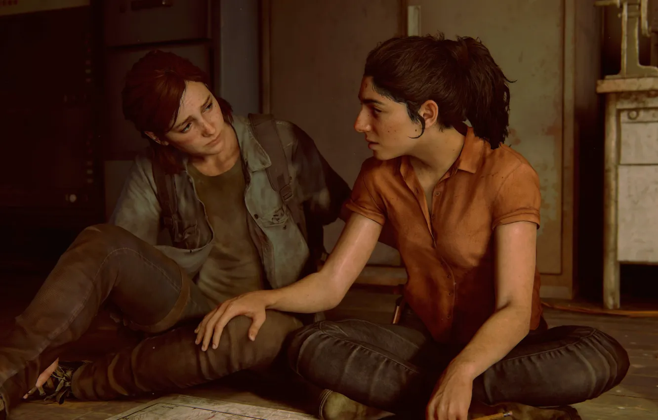 Фото обои Naughty Dog, Ellie, PS4, Dina, The Last of Us Part II